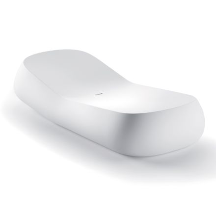 Chaise Longue da Esterno di Design in Polietilene Bianco Made in Italy - Ervin Viadurini