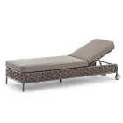 Chaise Longue da Esterno in Corda e Cuscini Sfoderabili in Tessuto - Jamaica Viadurini