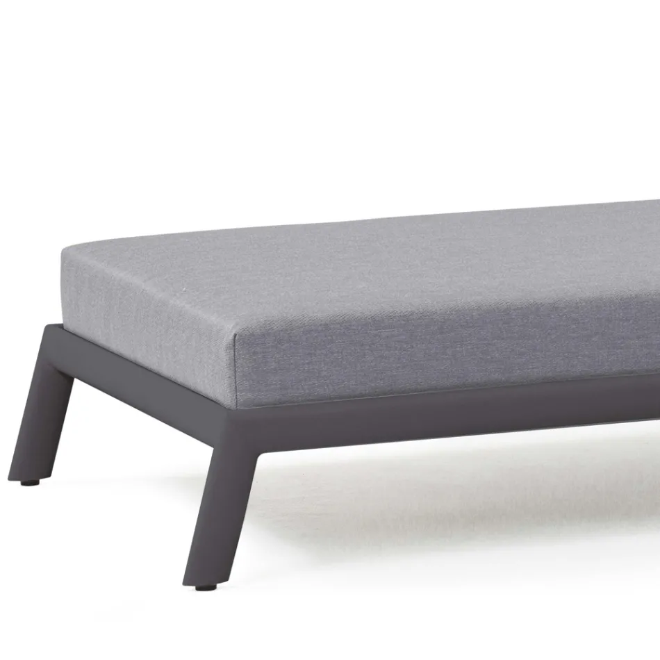Chaise Longue da Giardino in Alluminio con Rivestimento in Tessuto - Eufemia Viadurini