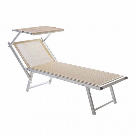 Chaise-longue da Giardino Moderna con Parasole e Schienale Reclinabile - Arnold Viadurini