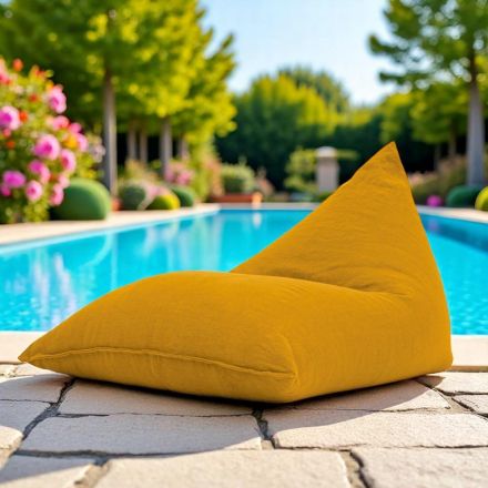 Chaise Longue per il Giardino in Tessuto Outdoor Color Zafferano - Maestrale Viadurini