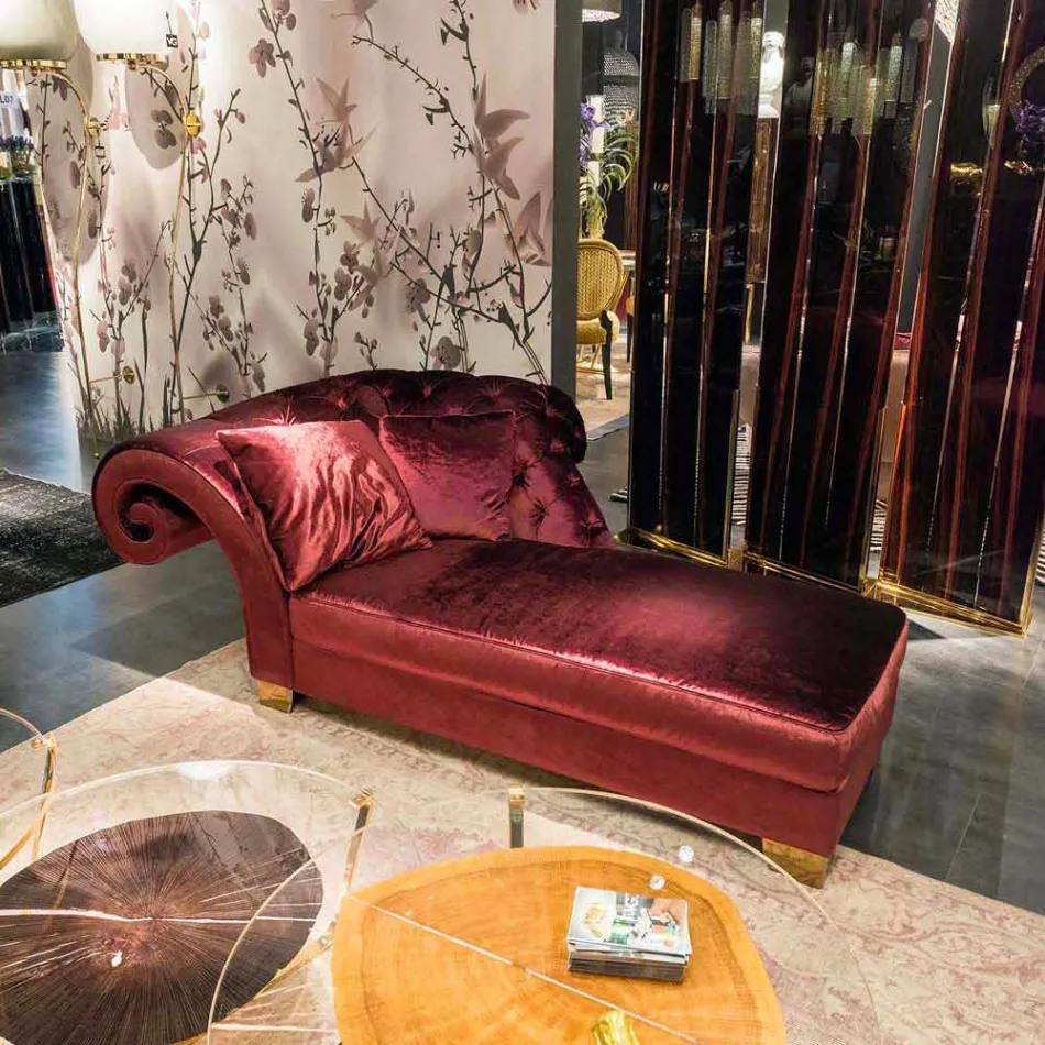 Chaise lounge classica in tessuto 100% Made in Italy Basco Viadurini