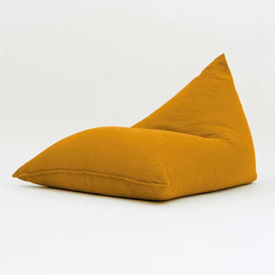 Chaise Lounge per il Giardino in Tessuto Outdoor Color Zafferano - Maestrale Viadurini