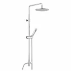 Colonna Doccia a Sezione Tonda in Ottone con Doccetta Made in Italy - Amadeo Viadurini