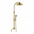 Colonna Doccia Classica in Ottone con Soffione Rotondo Made in Italy - Yari