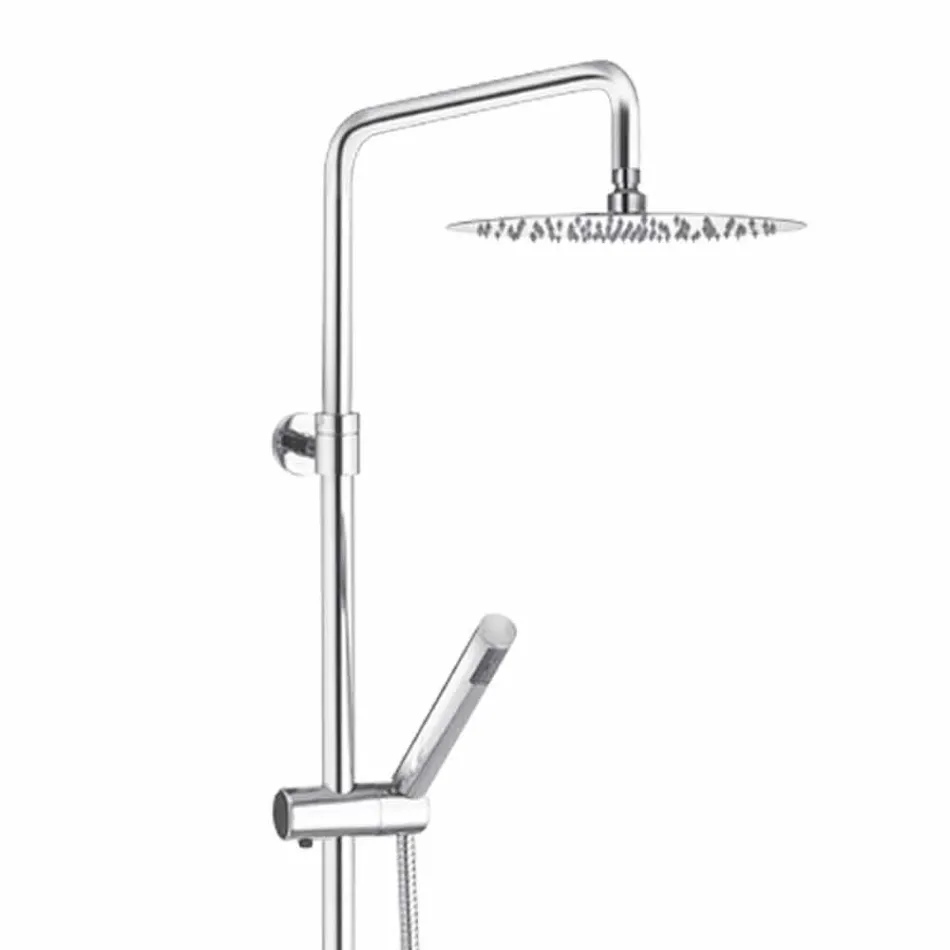 Colonna Doccia con Soffione Ultrasottile in Acciaio Made in Italy - Studio Viadurini