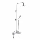 Colonna Doccia con Soffione Ultrasottile in Acciaio Made in Italy - Studio Viadurini