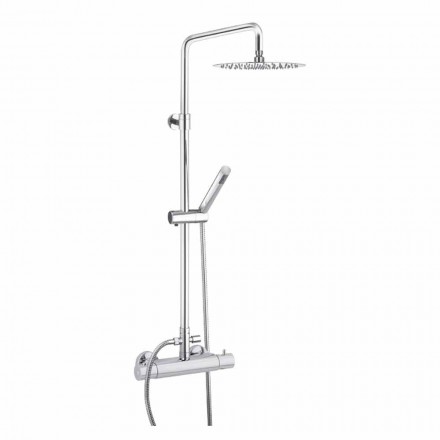 Colonna Doccia con Soffione Ultrasottile in Acciaio Made in Italy - Studio Viadurini