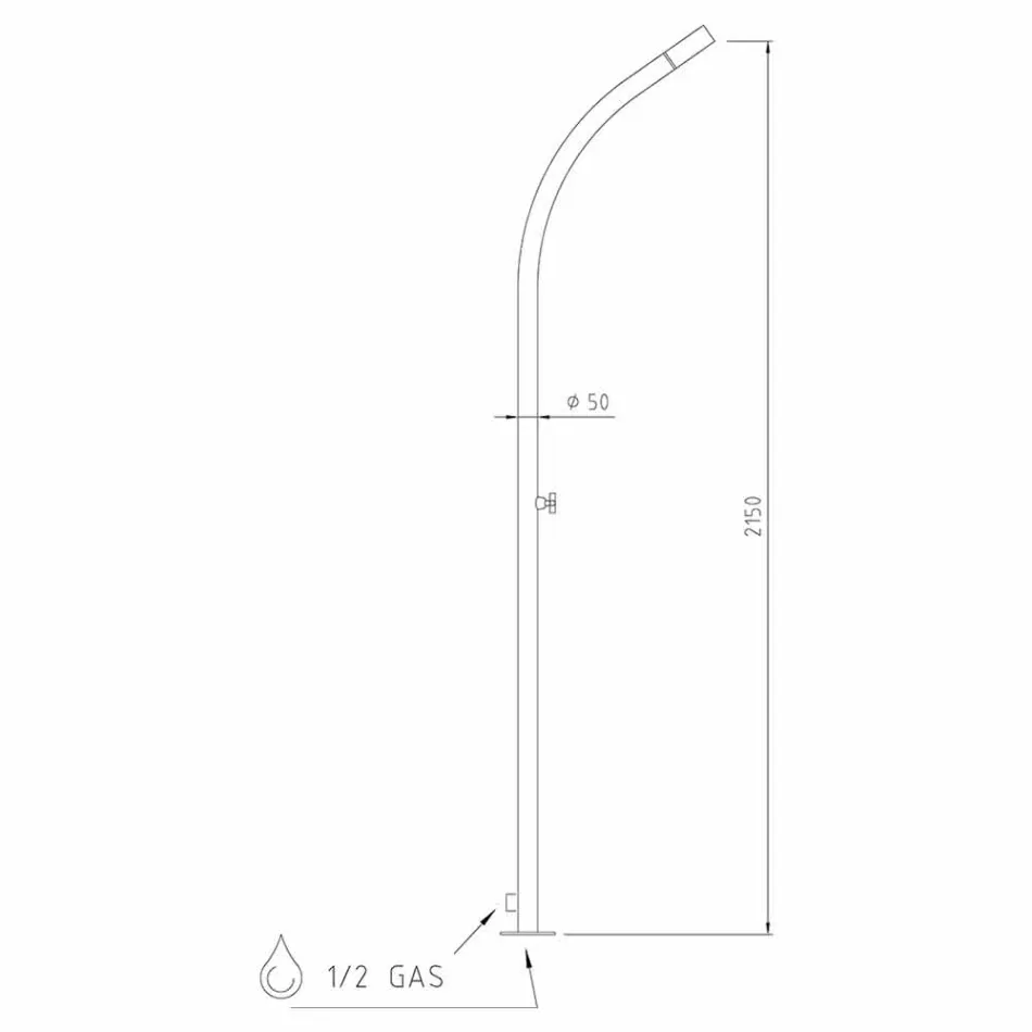 Colonna Doccia da Esterno in Acciaio con Soffione a Incasso Made in Italy - Yuki Viadurini