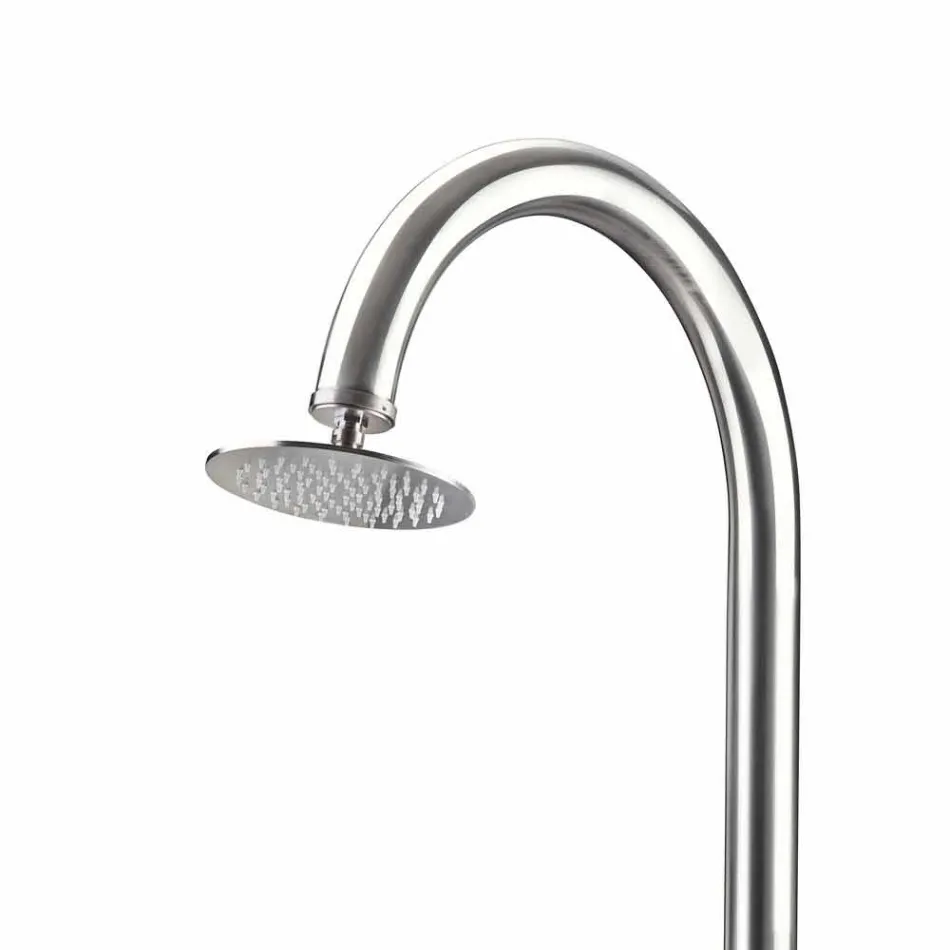 Colonna Doccia da Giardino in Acciaio Inox con Doccetta Made in Italy - Marlen Viadurini