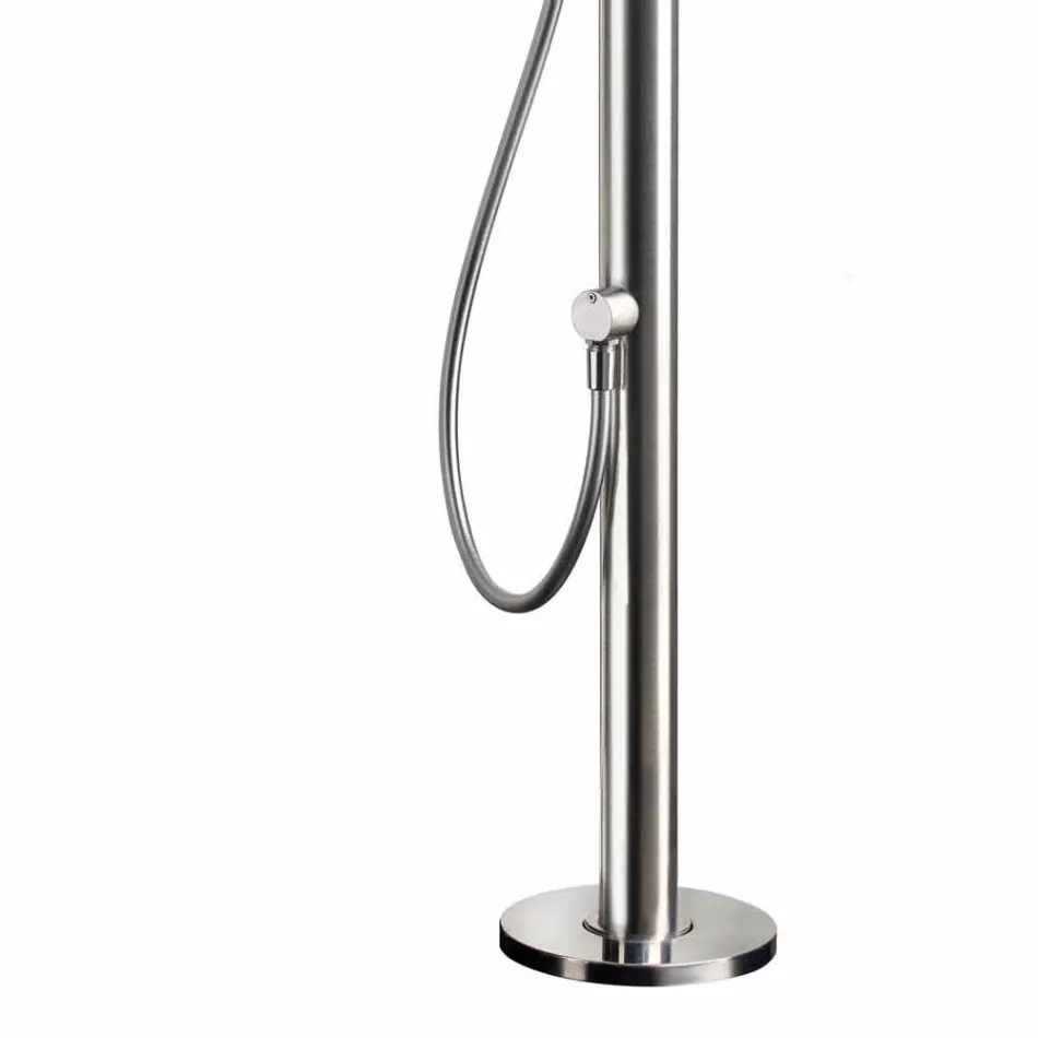 Colonna Doccia da Giardino in Acciaio Inox con Doccetta Made in Italy - Marlen Viadurini