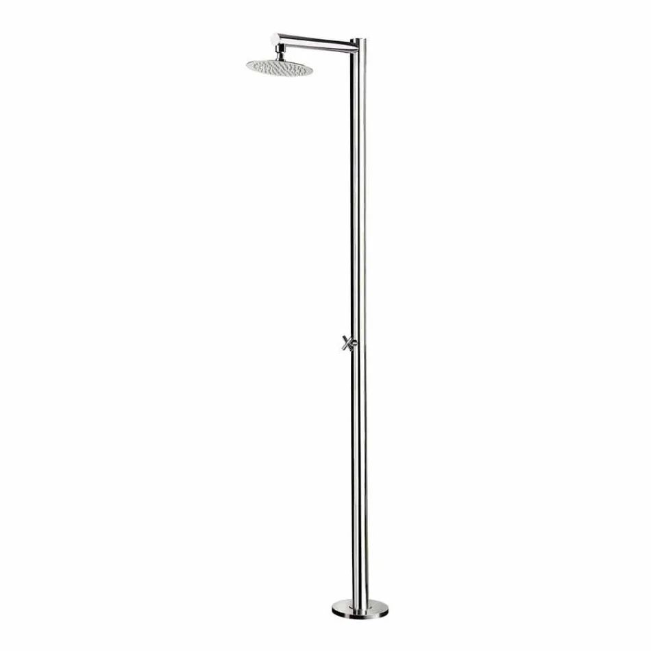 Colonna Doccia da Giardino in Acciaio Inox Cromato Made in Italy - Modeo Viadurini