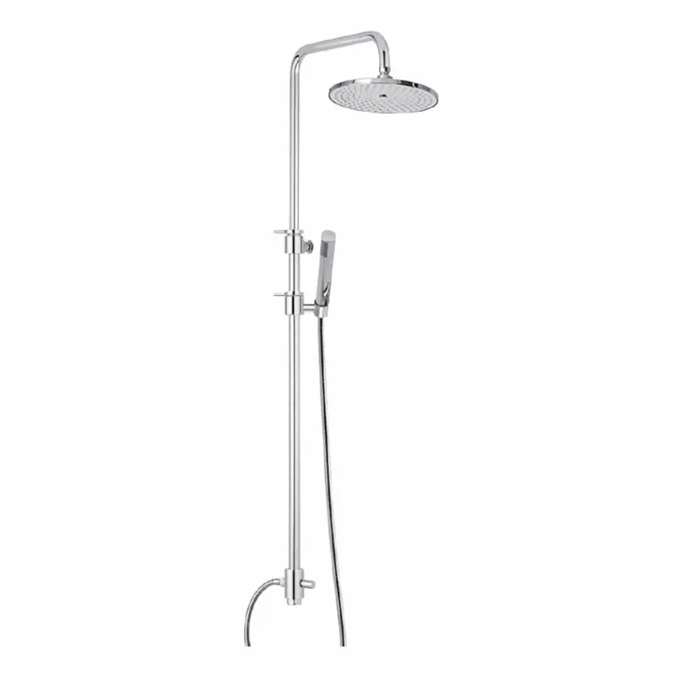 Colonna Doccia in Ottone con Doccia in Abs e Soffione Made in Italy - Cappa Viadurini