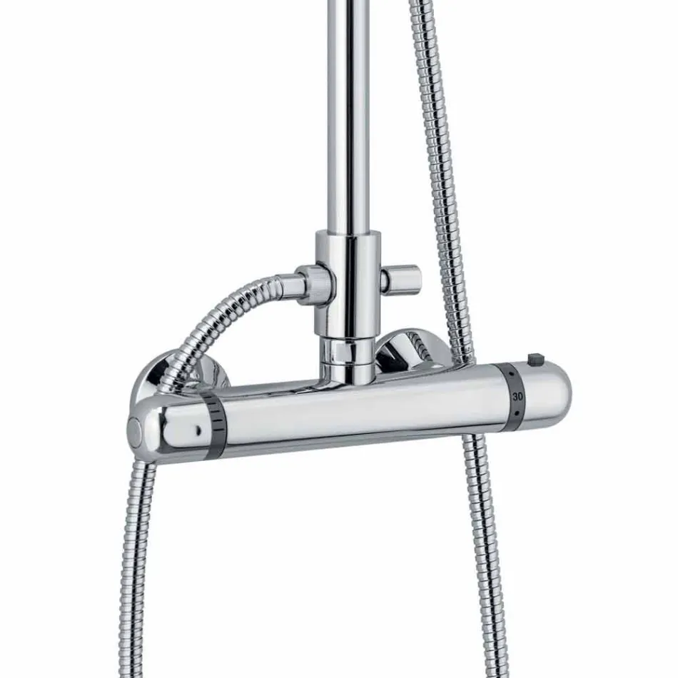 Colonna Doccia in Ottone con Miscelatore Termostatico Made in Italy - Gallo Viadurini