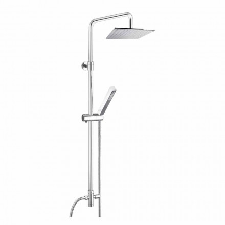 Colonna Doccia in Ottone con Soffione e Doccetta in Abs Made in Italy - Lesio Viadurini