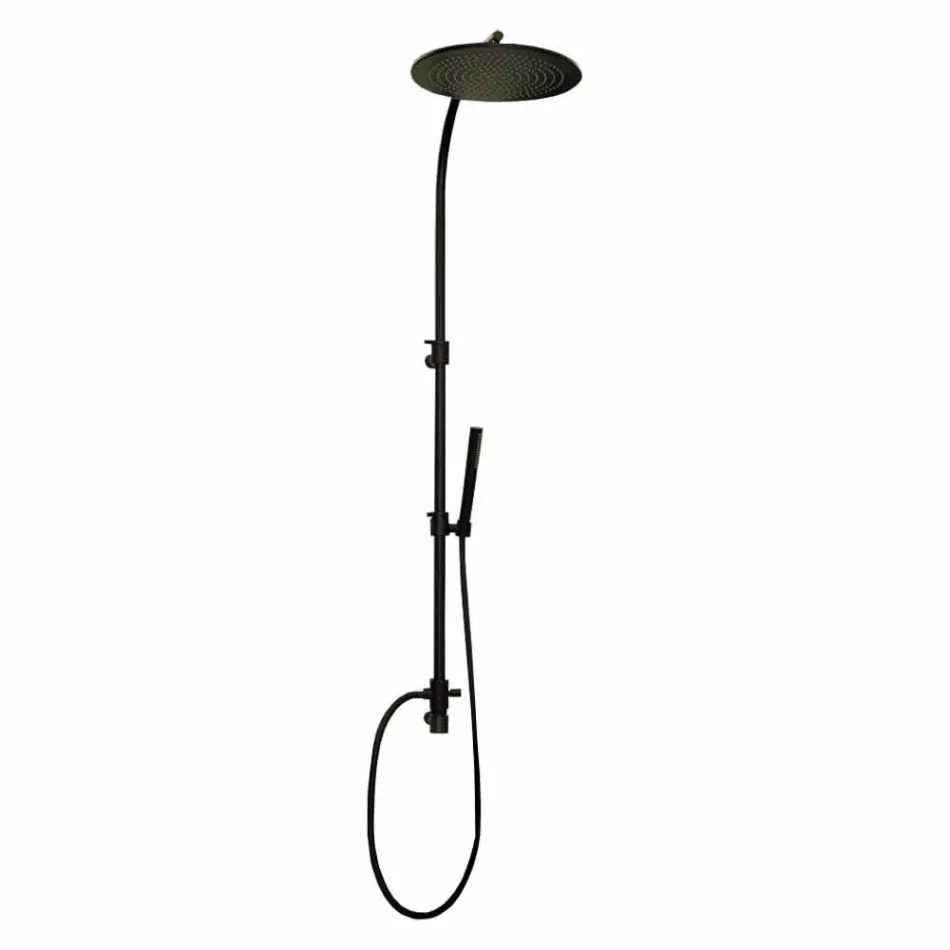 Colonna Doccia in Ottone con Soffione Rotondo in Acciaio Made in Italy - Kennedy Viadurini