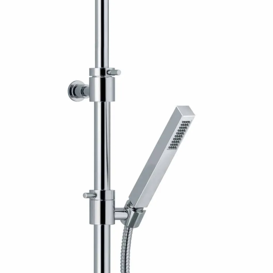Colonna Doccia in Ottone Cromato con Flessibile e Doccetta Made in Italy - Griso Viadurini