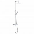 Colonna Doccia in Ottone Cromato con Soffione Quadrato Made in Italy - Griso