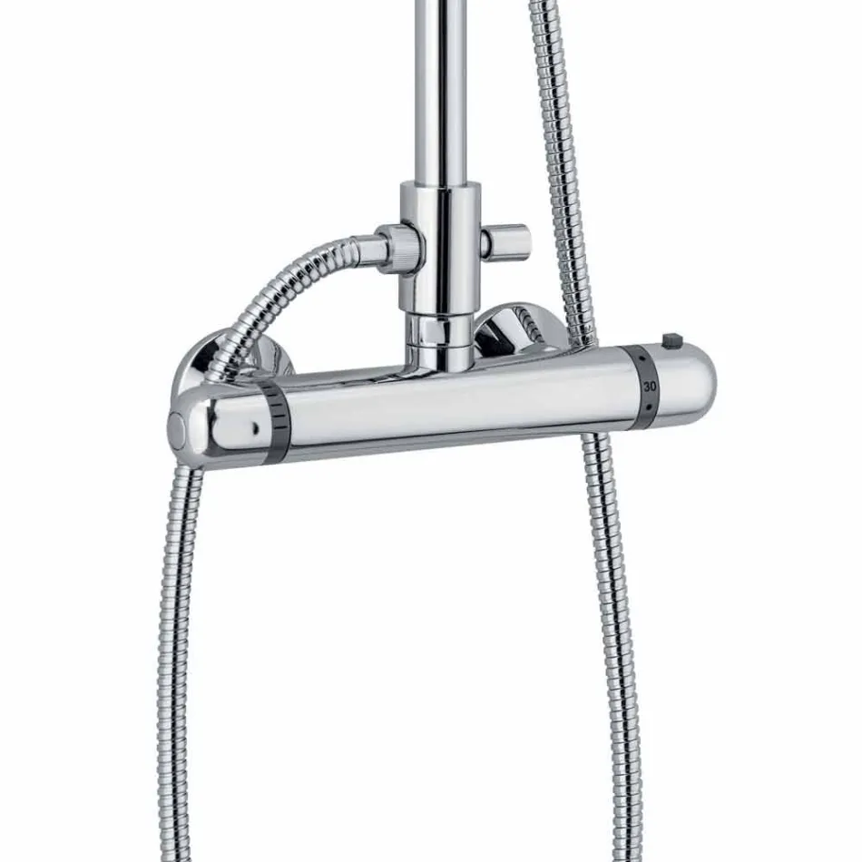 Colonna Doccia Moderna in Ottone Finitura Cromata Made in Italy - Gallo Viadurini