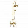 Colonna Doccia Orientabile in Ottone con Gruppo Vasca Made in Italy - Fedrio