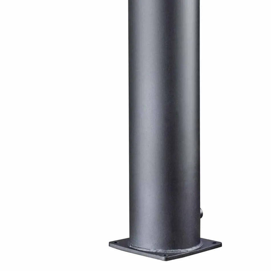 Colonna Doccia Solare da Giardino in Acciaio Inox Nero Made in Italy - Werner Viadurini