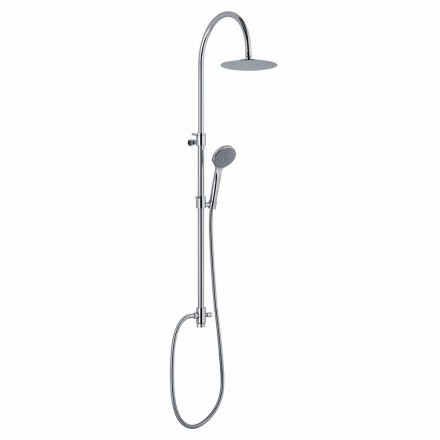 Colonna Doccia Telescopica in Ottone con Soffione Rotondo Made in Italy - Lenio Viadurini