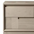 Comò 2 cassetti in legno massello di noce design moderno, Nino Viadurini