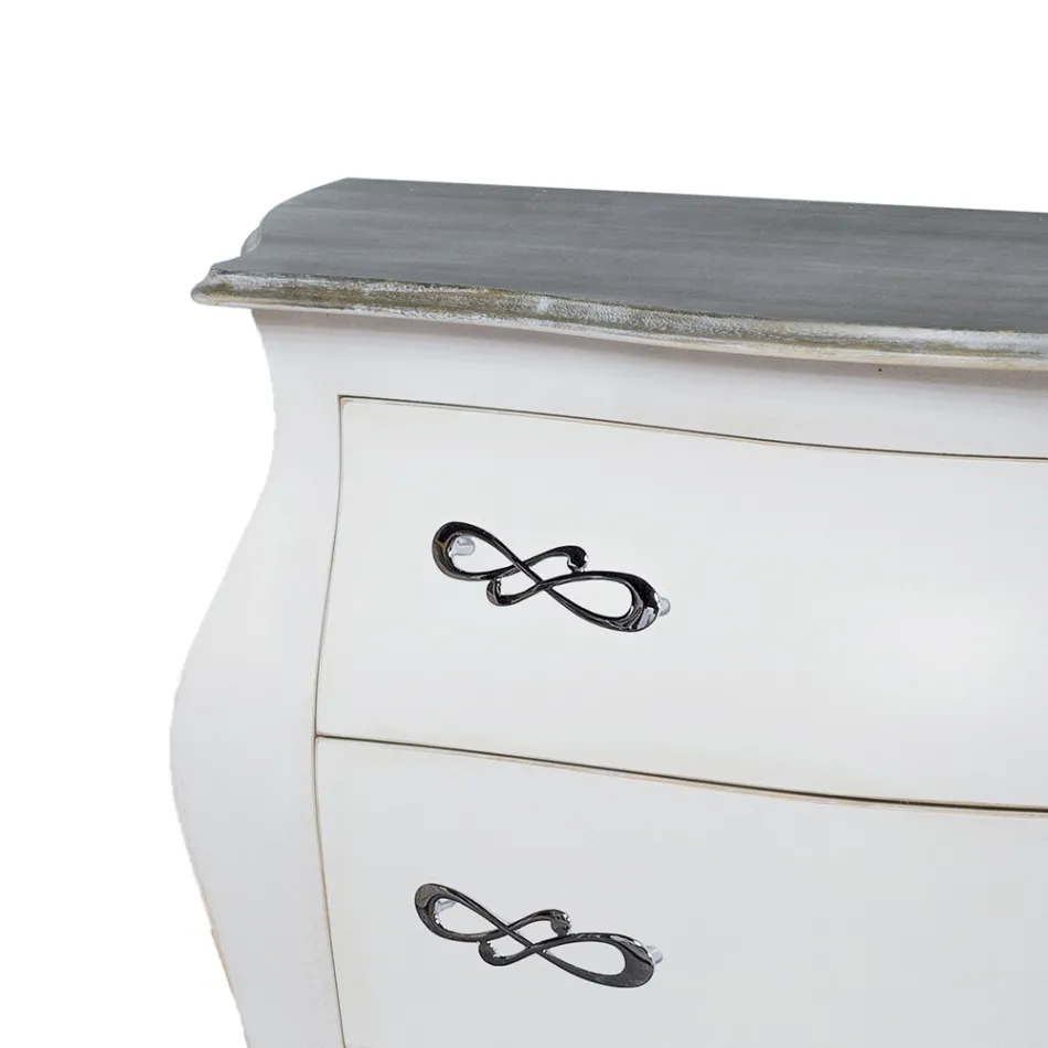 Comò Bombato con 3 Cassetti in Diverse Finiture Made in Italy - Gamad Viadurini