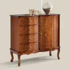 Comò di Stile Classico con 1 Anta e 4 Cassetti Made in Italy - Elegant Viadurini