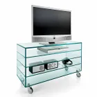 Comò in Vetro Extrachiaro e Sei Cassetti in Legno Bianco Made in Italy – Ganzo Viadurini