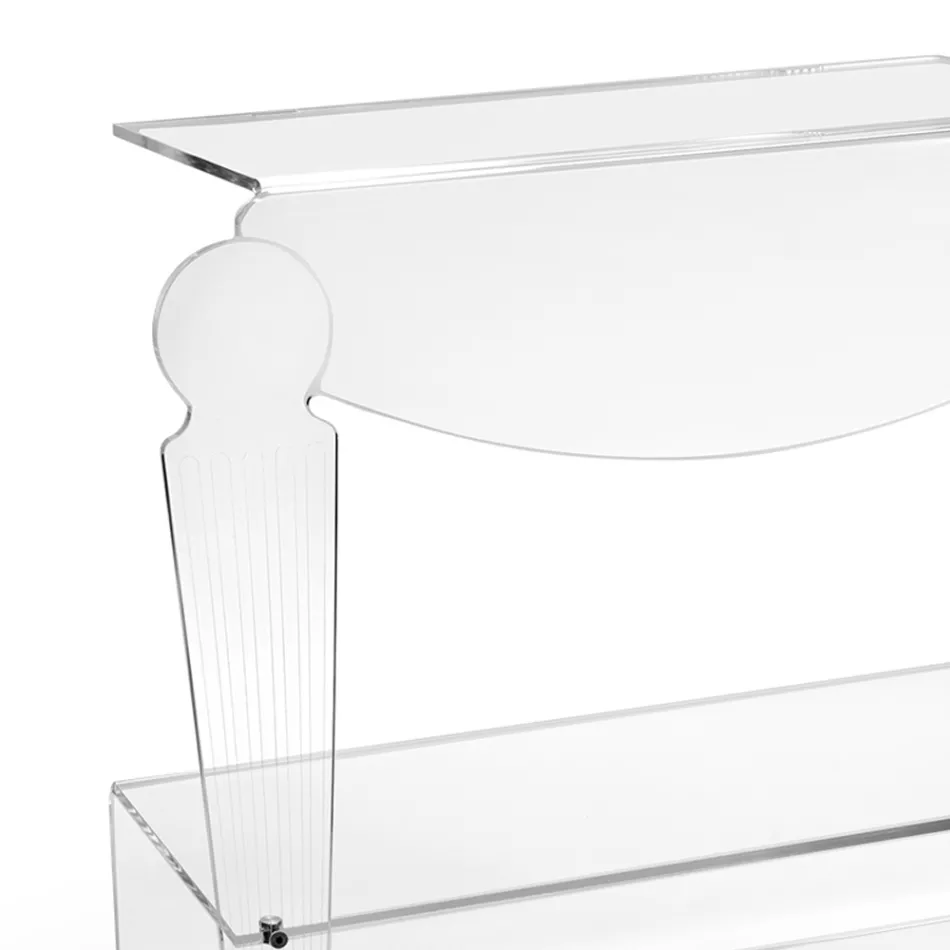 Comodino Artigianale in Plexiglass Trasparente Design Classico - Salino Viadurini