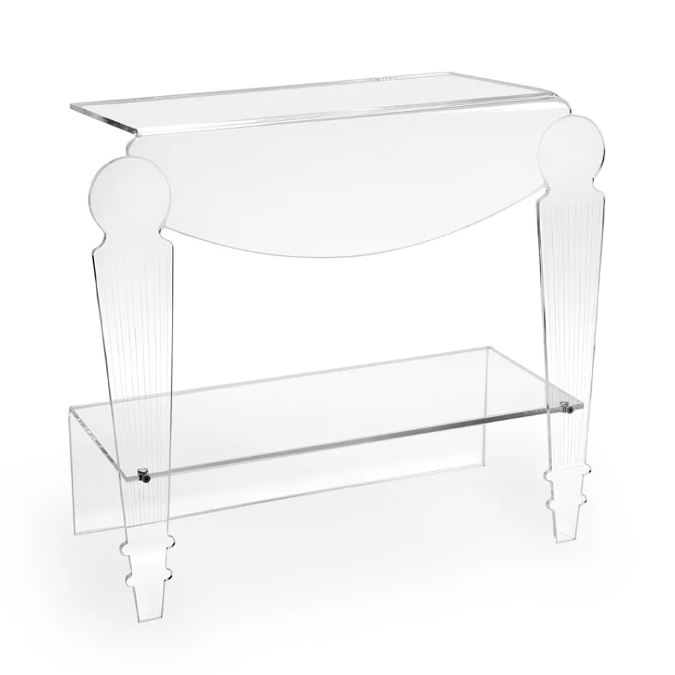 Comodino Artigianale in Plexiglass Trasparente Design Classico - Salino Viadurini