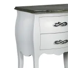 Comodino Bicolore Cipria e Bianco Consumato Made in Italy - Mantis Viadurini