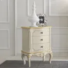 Comodino Camera da Letto in Legno con 3 Cassetti Made in Italy - Chantilly Viadurini