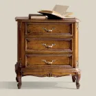 Comodino Camera da Letto in Legno Noce 3 Cassetti Made in Italy - Richard Viadurini