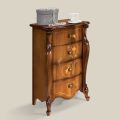 Comodino Classico in Legno Intarsiato 4 Cassetti Made in Italy - Ottaviano