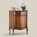 Comodino Classico Legno Intarsiato Anta e Cassetto Made in Italy - Leonor