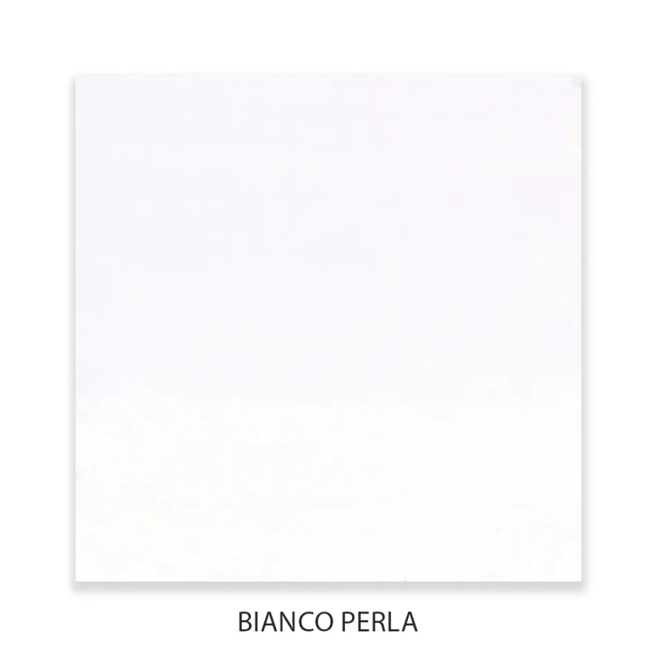 Comodino con 2 Cassetti in Finitura Bianco Perla Made in Italy - Bacau Viadurini