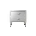 Comodino con 2 Cassetti in Finitura Bianco Perla Made in Italy - Bacau