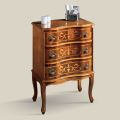 Comodino con Cassetti in Legno di Noce o Bianco Made in Italy - Elegant