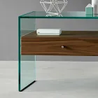 Comodino di Design Moderno in Vetro Extrachiaro Made in Italy– Segreto Viadurini