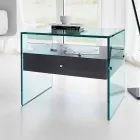 Comodino di Design Moderno in Vetro Extrachiaro Made in Italy– Segreto Viadurini