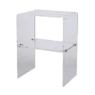 Comodino in Cristallo Acrilico Trasparente con Ripiano Design - Minervo Viadurini