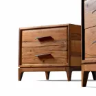 Comodino moderno 2 cassetti in rovere antico, L 60 x P 42 cm, Margo Viadurini