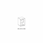 Comodino Tavolino in Vetro Fumè con Cassetto in Cuoio 2 Dimensioni - Linzy Viadurini