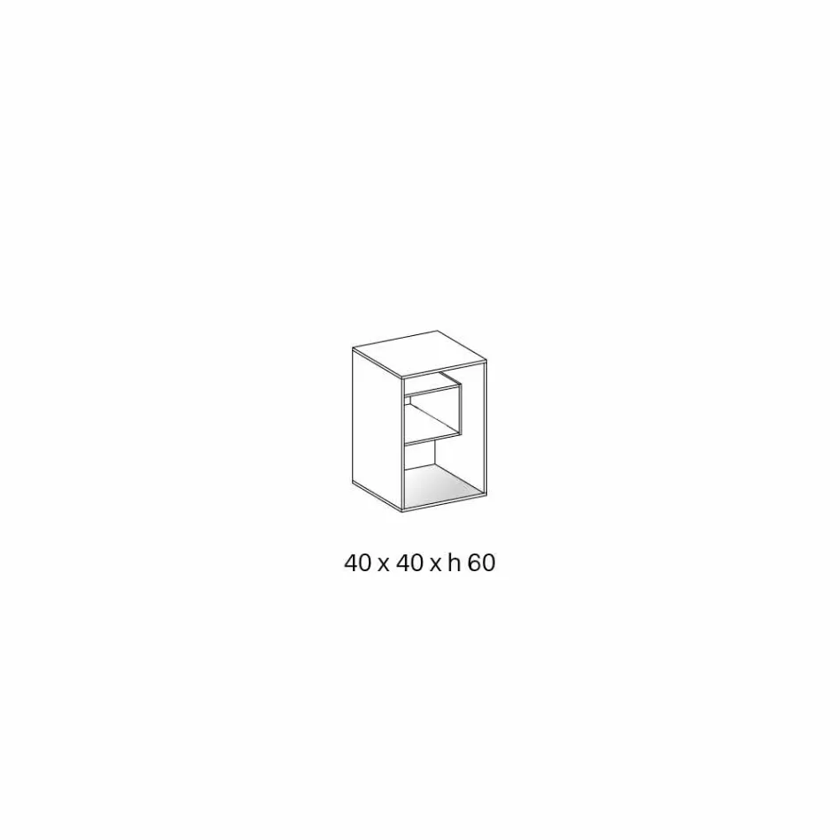 Comodino Tavolino in Vetro Fumè con Cassetto in Cuoio 2 Dimensioni - Linzy Viadurini