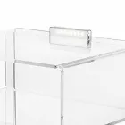 Comodino trasparente con luce LED illuminabile al tocco Adelia Viadurini