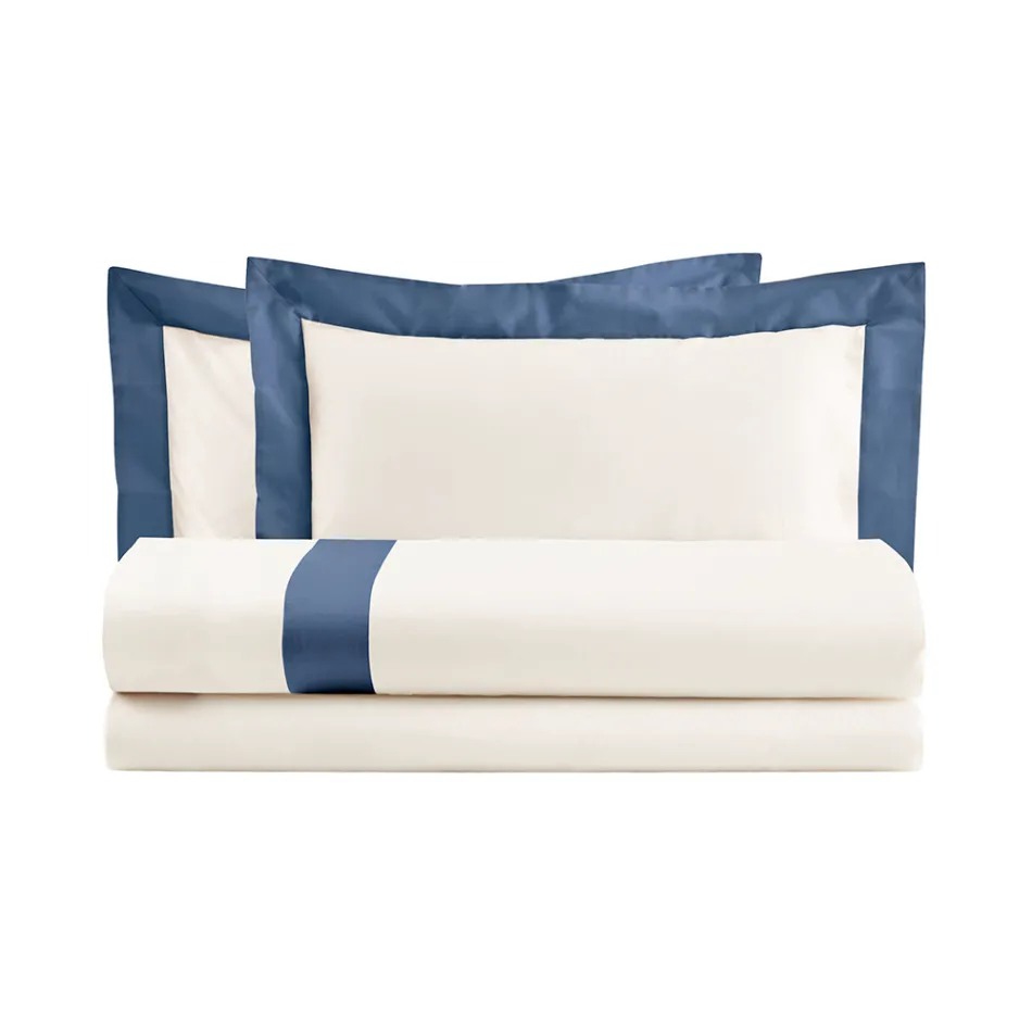 Completo Copripiumino King Size in 100% Cotone e 10% Raso di Cotone - Dettaglio Viadurini