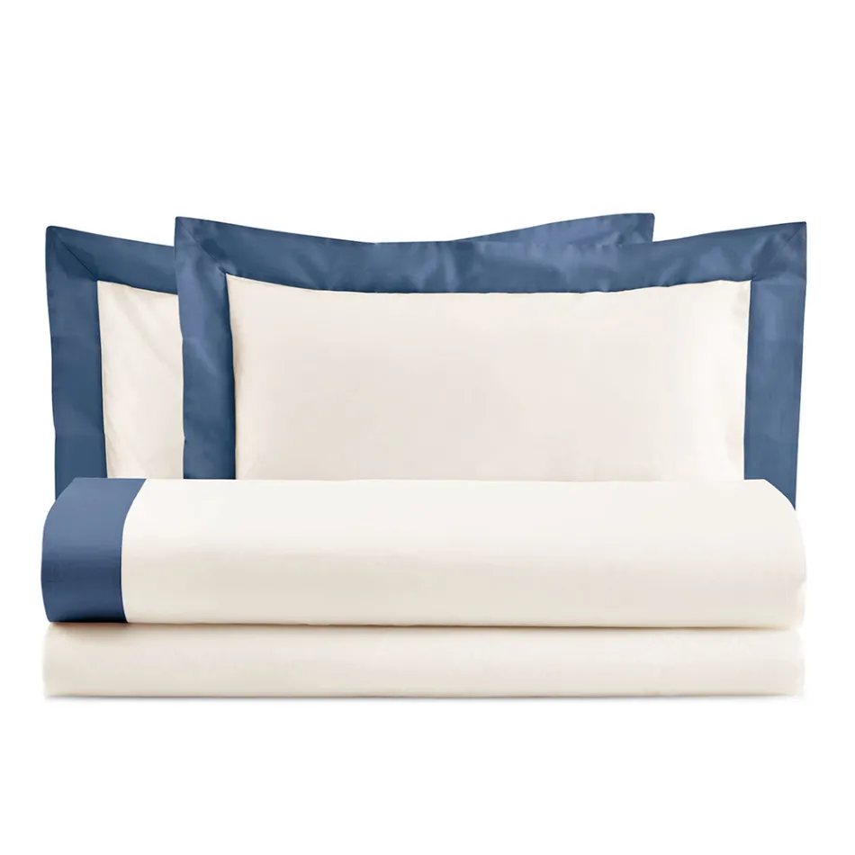 Completo Letto King Size in 100% Cotone e 10% Raso di Cotone - Dettaglio Viadurini