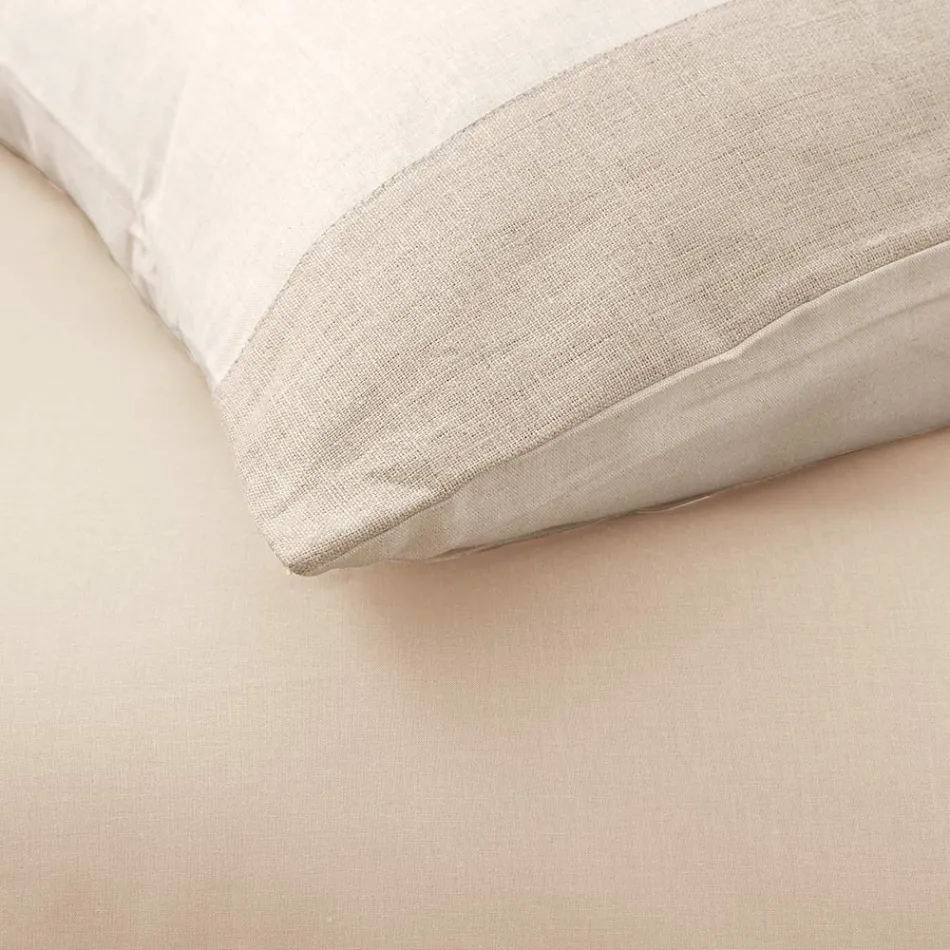 Completo Letto Matrimoniale in 90% Cotone e 10% Lino Made in Italy - Nestle Viadurini